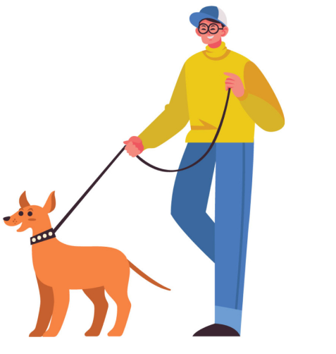Man Walking Dog